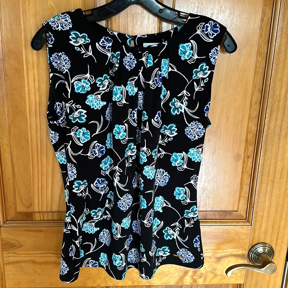 Calvin Klein flowered sleeveless top